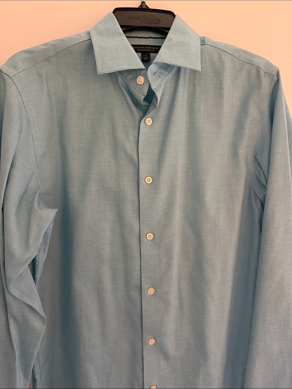 BR No-Iron Sm Slim Fit Green-Blue Men's Dress Shirt